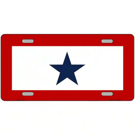 Blue One Star Flag Metal Sign