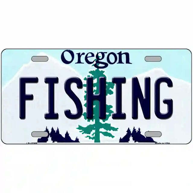 Fishing Oregon Metal Sign