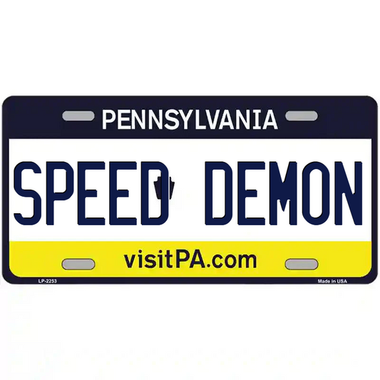 Speed Demon Pennsylvania Metal Sign