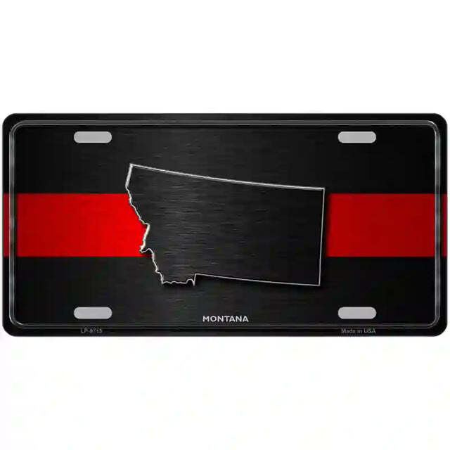 Montana Thin Red Line Metal Sign