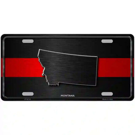 Montana Thin Red Line Metal Sign