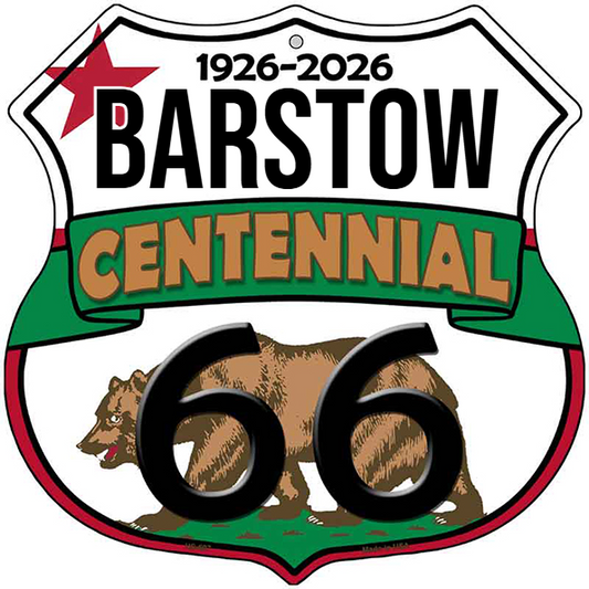 Barstow California Flag Route 66 Centennial Highway Shield Metal Sign