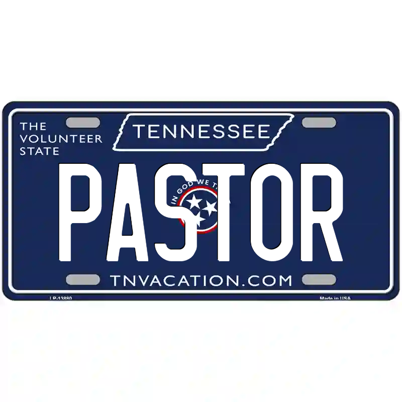 Pastor Tennessee Blue Metal Sign