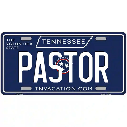 Pastor Tennessee Blue Metal Sign