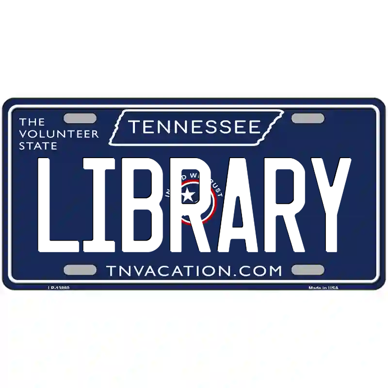 Library Tennessee Blue Metal Sign