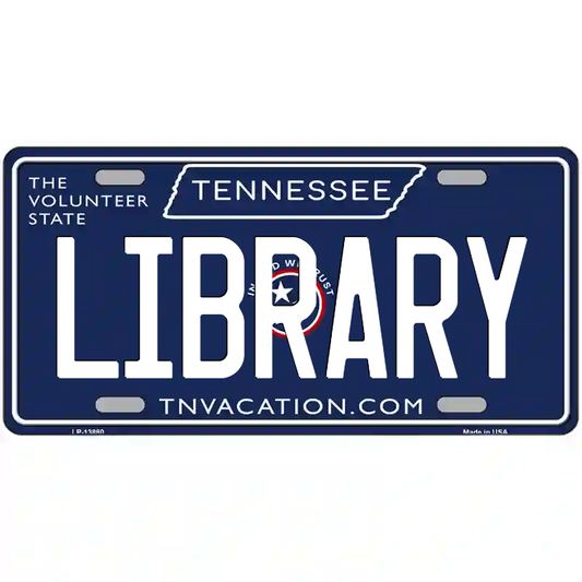 Library Tennessee Blue Metal Sign