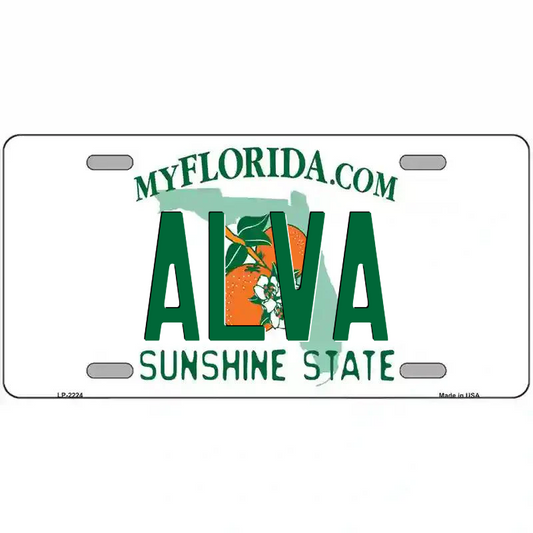 Alva Florida Metal Sign