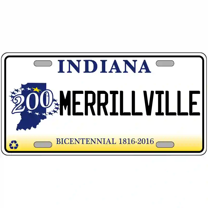 Merrillville Indiana Bicentennial Metal Sign