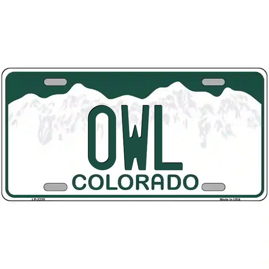 Owl Colorado Metal Sign