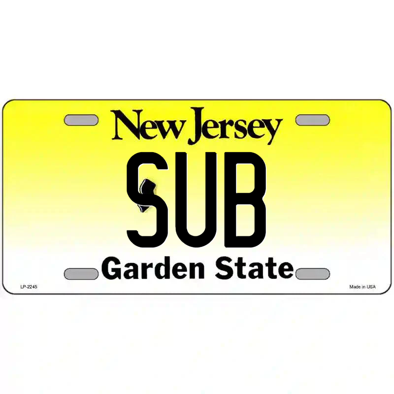 Sub New Jersey Metal Sign