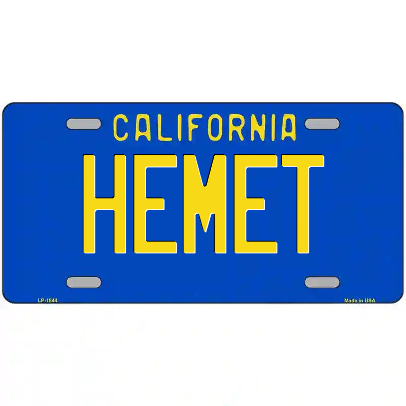 Hemet California Blue Metal Sign