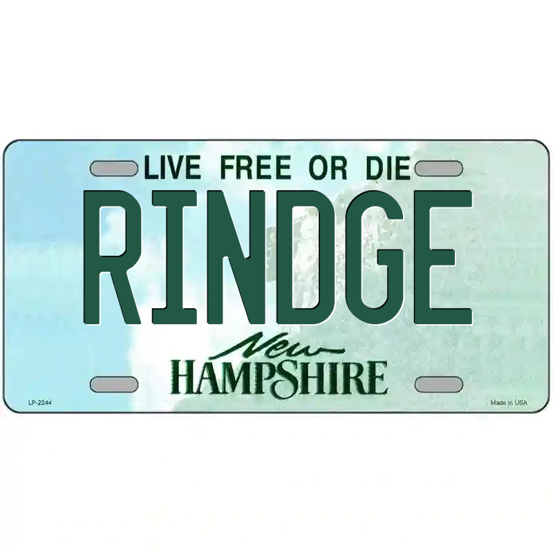 Rindge New Hampshire Metal Sign