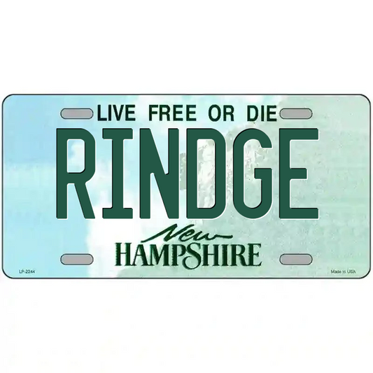 Rindge New Hampshire Metal Sign