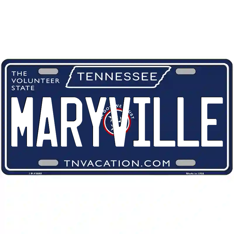 Maryville Tennessee Blue Metal Sign