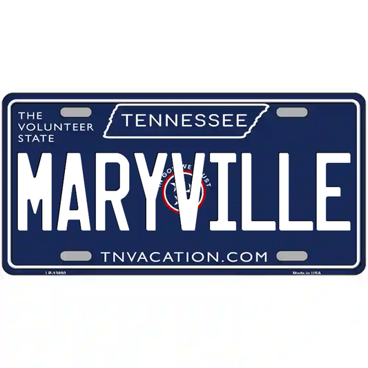 Maryville Tennessee Blue Metal Sign
