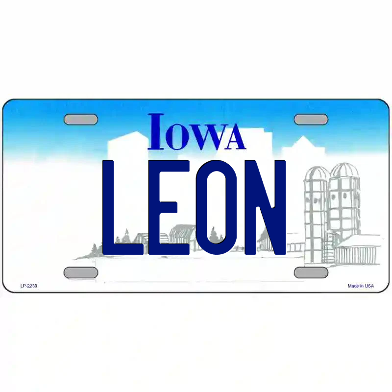 Leon Iowa Metal Sign