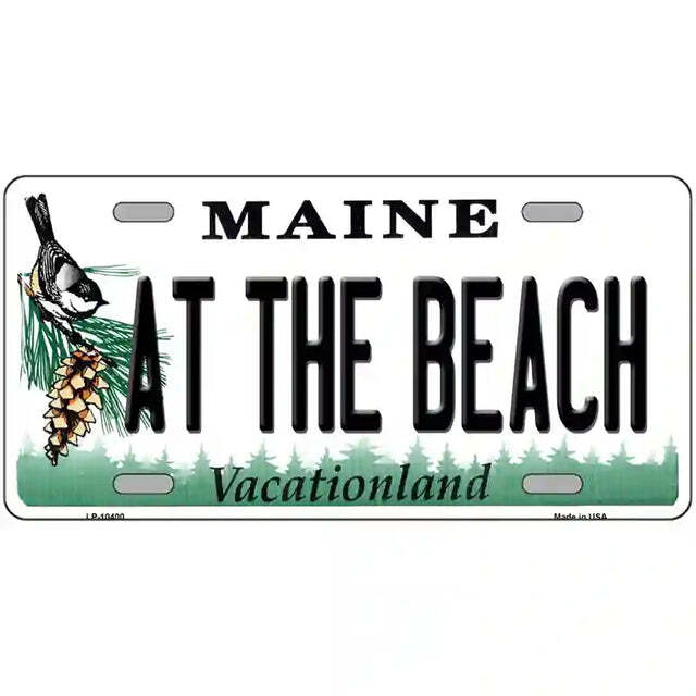 At the Beach Maine Metal Sign