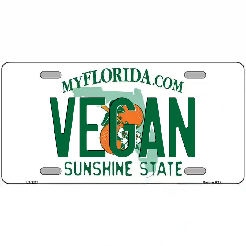 Vegan Florida Metal Sign