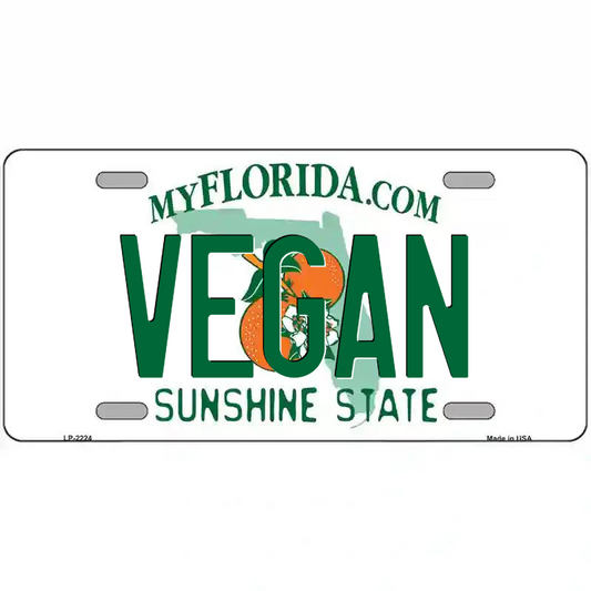 Vegan Florida Metal Sign