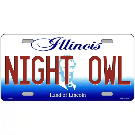 Night Owl Illinois Metal Sign