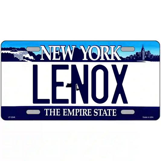 Lenox New York Blue Metal Sign
