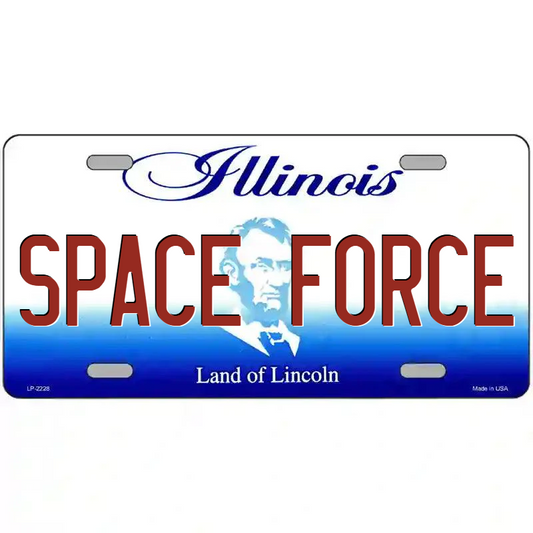 Space Force Illinois Metal Sign
