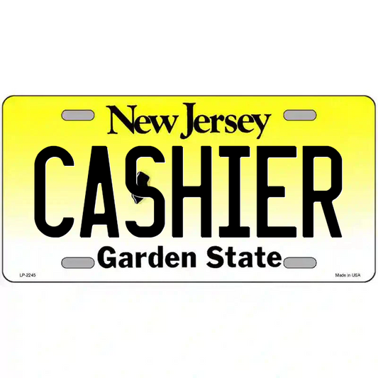 Cashier New Jersey Metal Sign