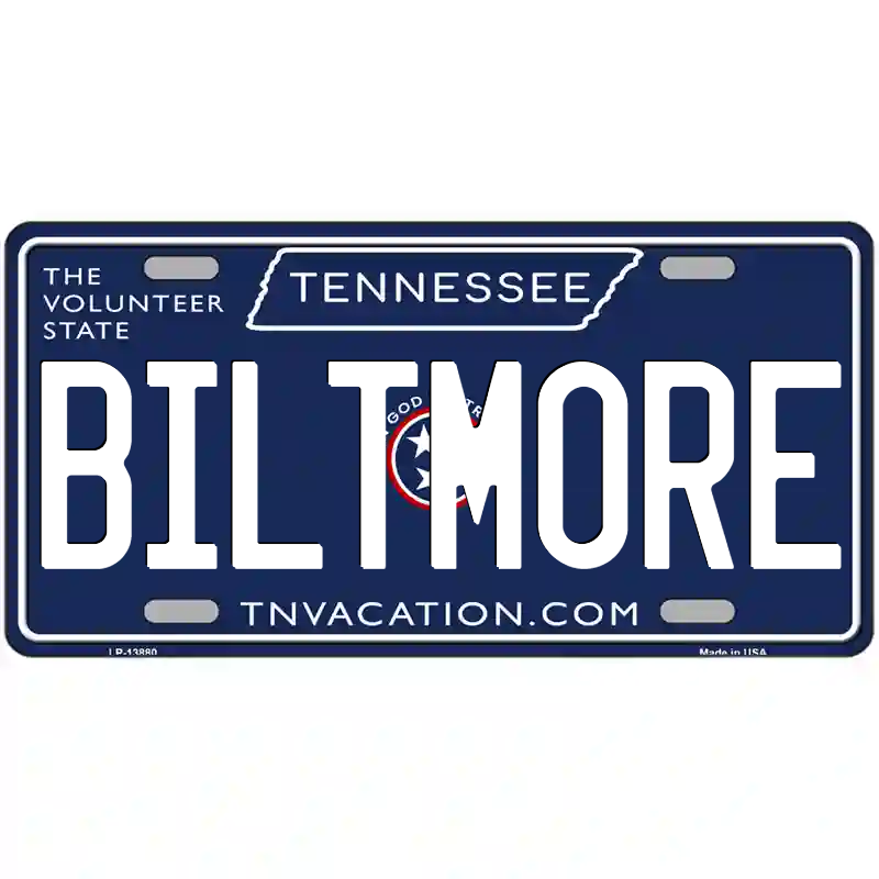 Biltmore Tennessee Blue Metal Sign
