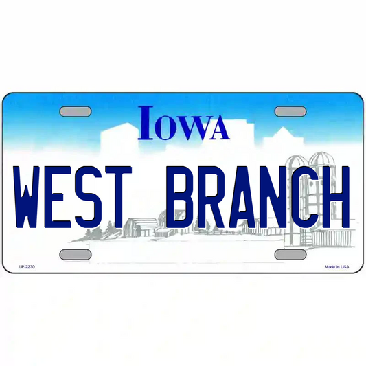 West Branch Iowa Metal Sign