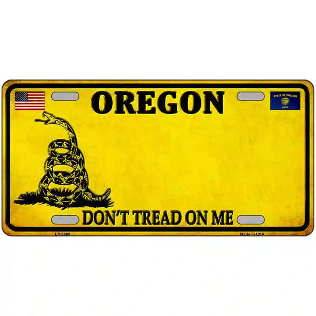 Oregon Don't Tread on Me Metal Sign