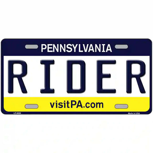 Rider Pennsylvania Metal Sign