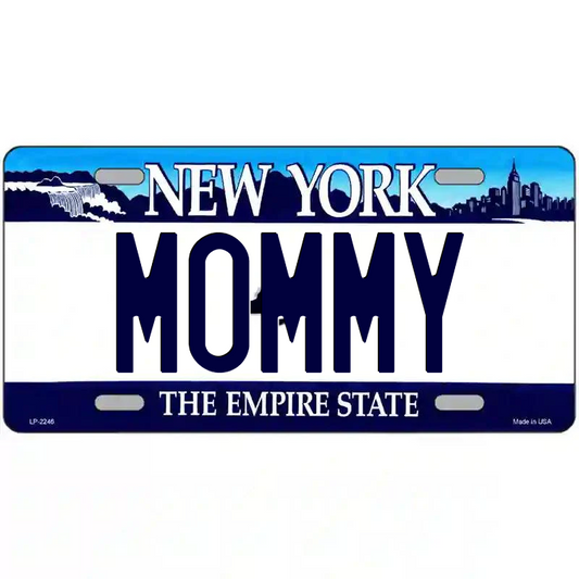 Mommy New York Blue Metal Sign