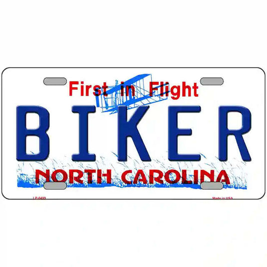 Biker North Carolina Metal Sign