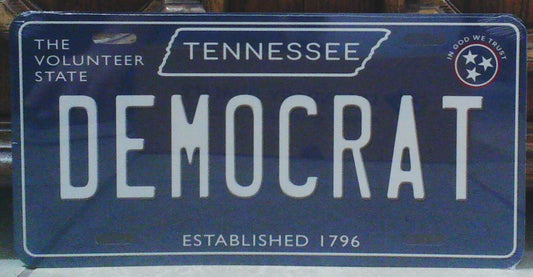 Democrat Tennessee Blue Metal Sign