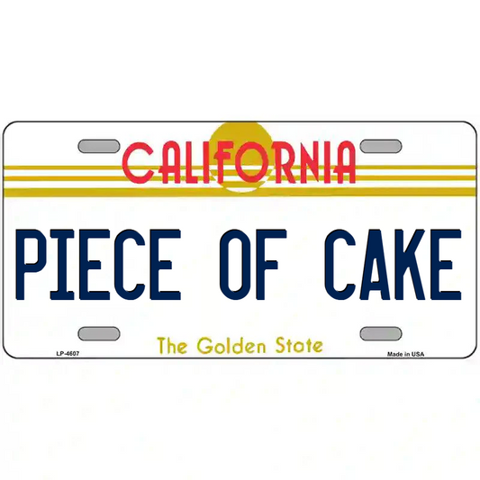 Piece of Cake California Metal Sign