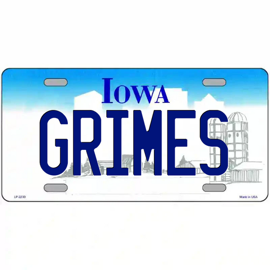 Grimes Iowa Metal Sign