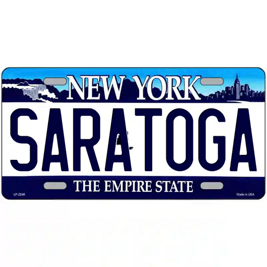 Saratoga New York Blue Metal Sign