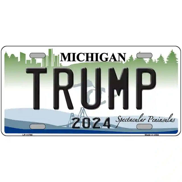 Trump 2024 Michigan Metal Sign