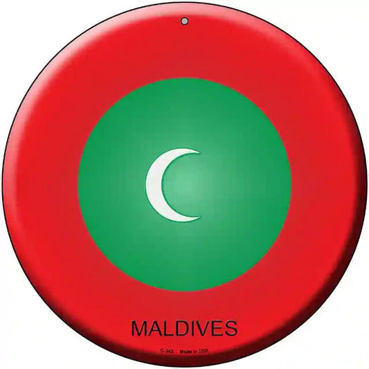 Maldives Flag 12" Circle Metal Sign