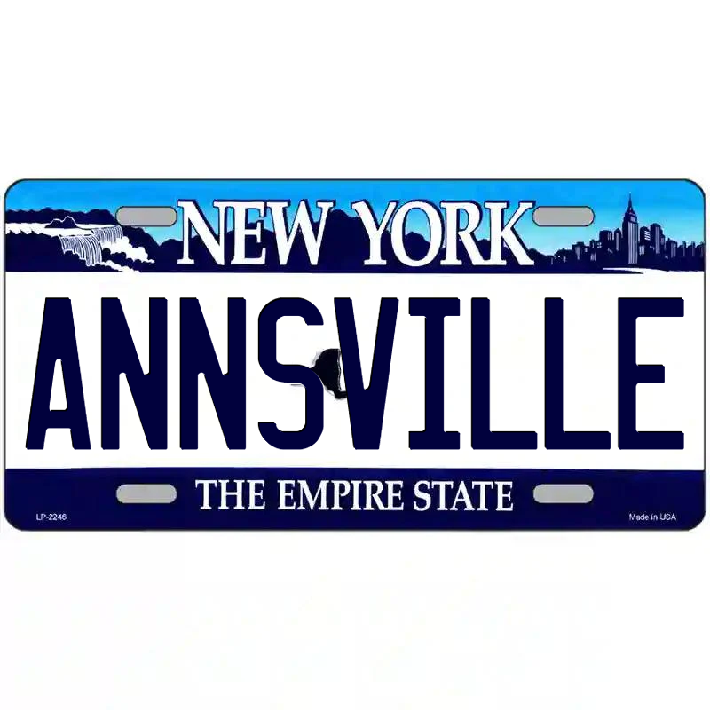Annsville New York Blue Metal Sign