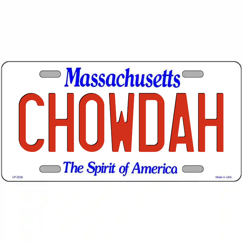 Chowdah Massachusetts Metal Sign