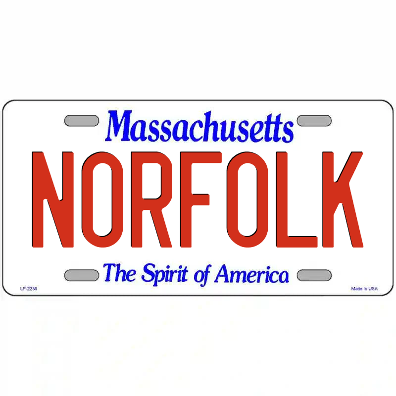 Norfolk Massachusetts Metal Sign