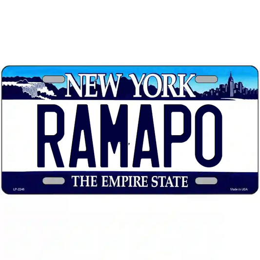 Ramapo New York Blue Metal Sign