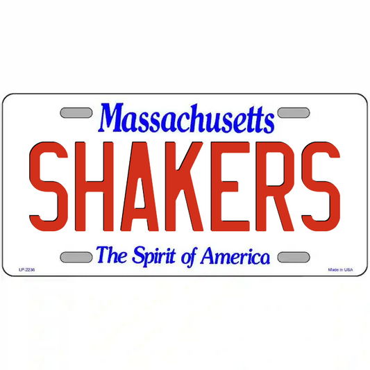 Shakers Massachusetts Metal Sign