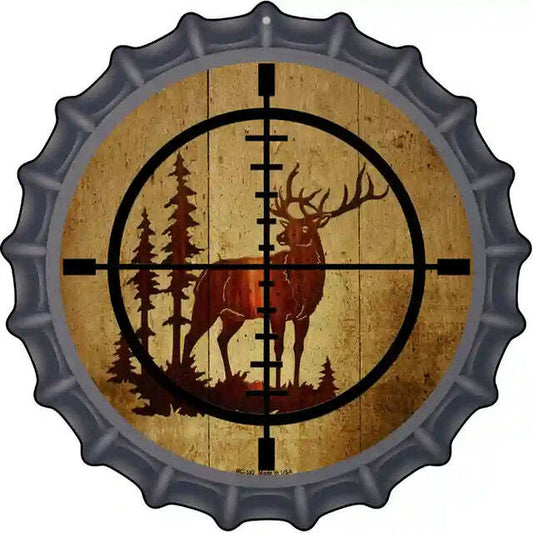 Elk Hunter Bottle Cap Metal Sign