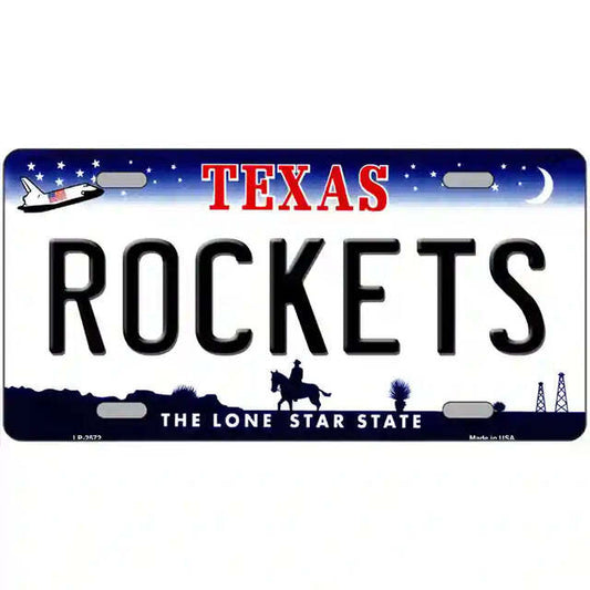 Rockets Texas Metal Sign