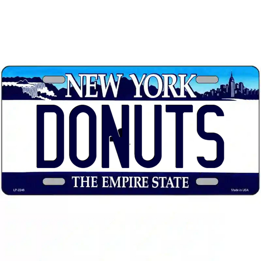 Donuts New York Blue Metal Sign