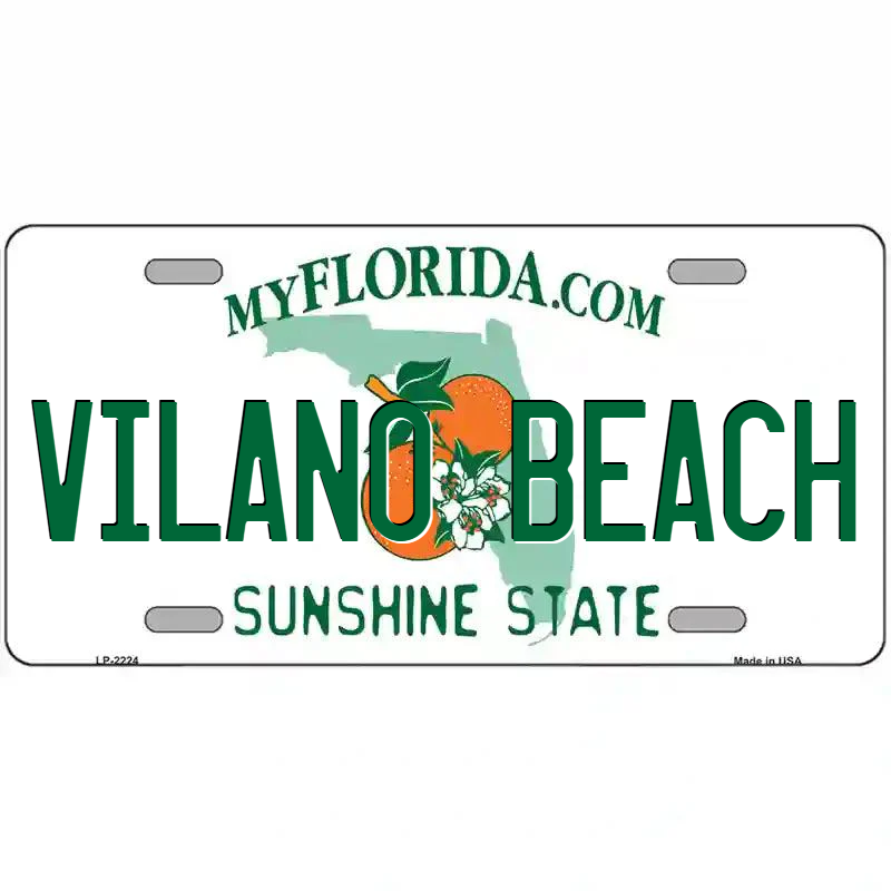 Vilano Beach Florida Metal Sign