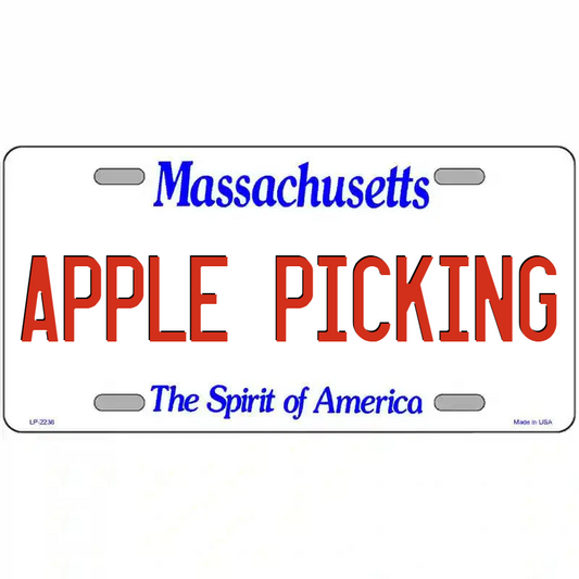 Apple Picking Massachusetts Metal Sign