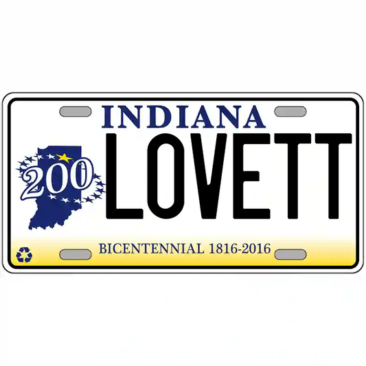 Lovett Indiana Bicentennial Metal Sign